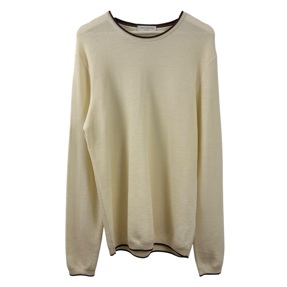Jack Victor Men’s Belvedere Tipped Merino Wool Sweater Size XL